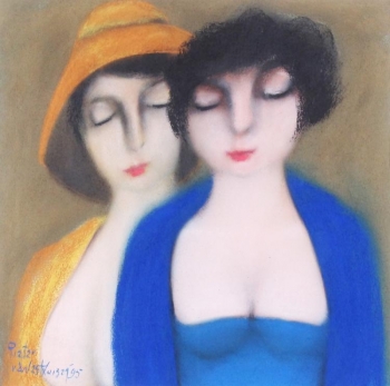 two sisters  - Pieter van der Westhuizen
480 x 580 mm  -  pastel on paper  - signed  1995 - SOLD

