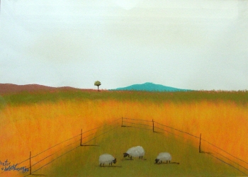 drie skapies  -  Pieter van der Westhuizen
500 x 360 mm  -  pastel on paper  -  signed 1997  SOLD
