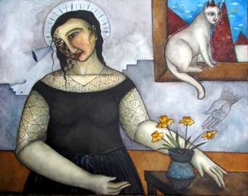 loving my cat
780 x 610 mm tempera on canvas    -    SOLD
