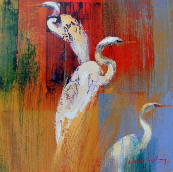 three egrets
500 x 500 mm acrylic on canvas  -   SOLD
