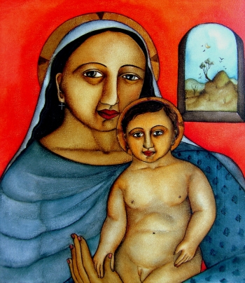 madonna and child    
500 x 500 mm  -    tempera on canvas   
